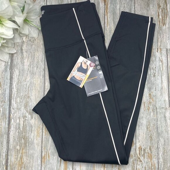 Women's Active Workout Sports Piped Leggings Size S - Picture 1 of 8